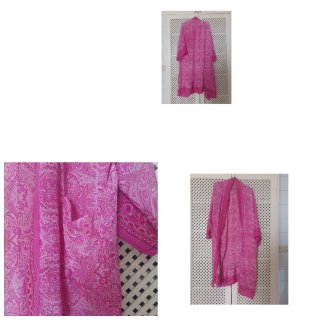 Kimono estampado rosa talla única