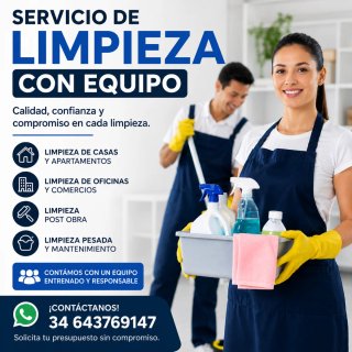 Servicio de limpieza con equipo