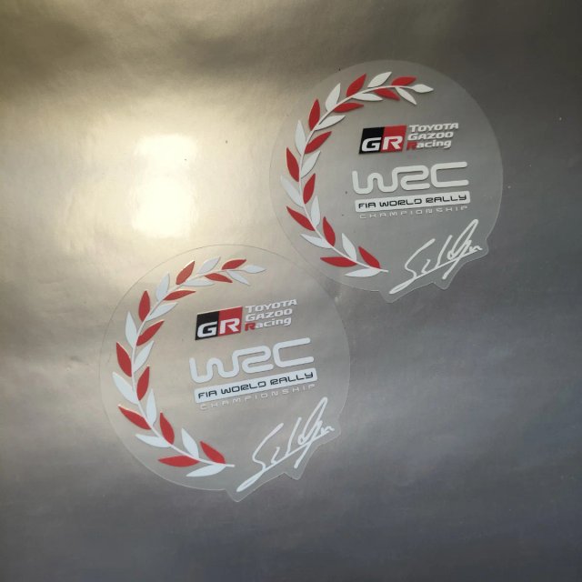 2 Vinilos Pegatinas GR Toyota WRC 10cm