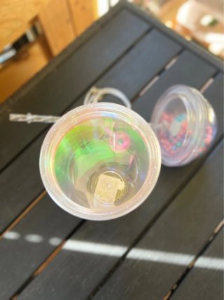 Vaso unicornio con tapa y pajita brillante