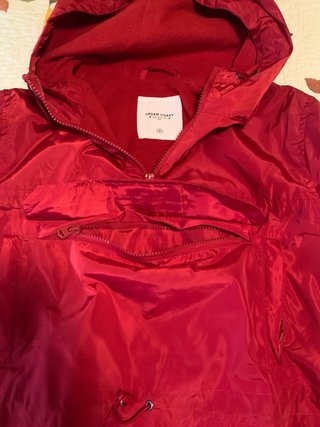 Chubasquero rojo forrado mujer