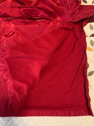 Chubasquero rojo forrado mujer