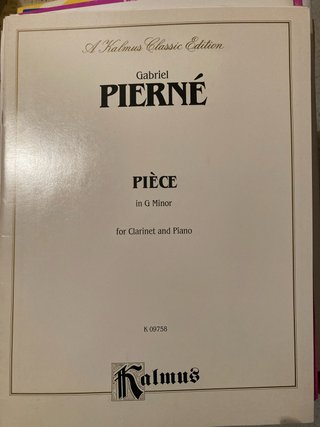Partitura Pièce Gabriel Pierné - Clarinete y Piano