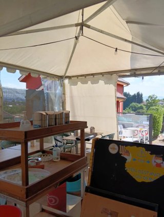 Carpa Hostelería Beige/Blanco