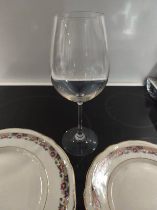 Juego de porcelana y copas vintage