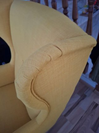 Set IKEA STRANDMON amarillo - Sillón + Reposapiés