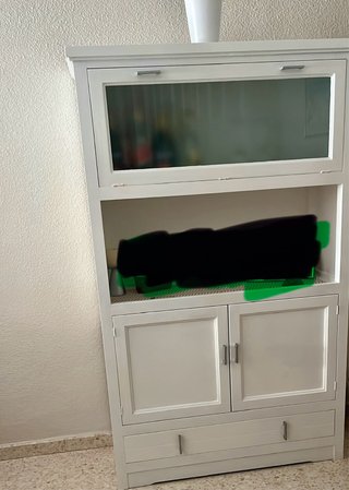 Mueble botellero madera y cristal