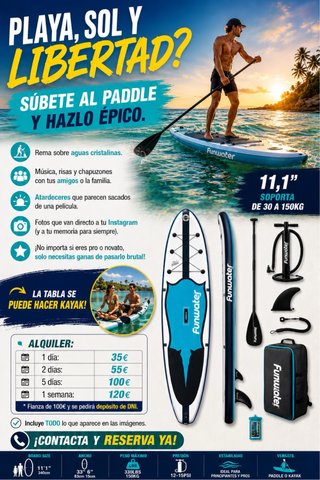 Alquiler Tabla Paddle Surf Funwater 11'1