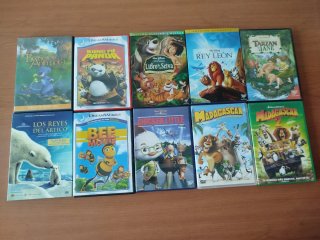 Lote 10 DVDs Películas Infantiles Animadas