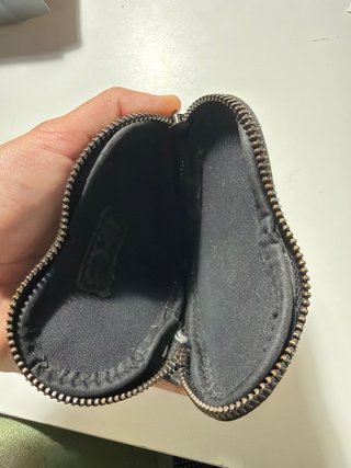 Monedero Corazón Negro Pelo Sintético