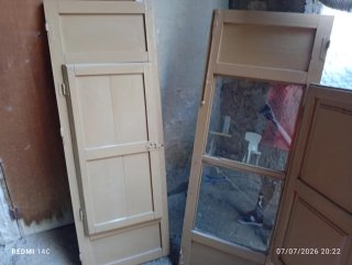 Juego 2 ventanas madera y cristal