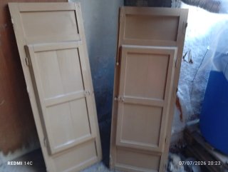 Juego 2 ventanas madera y cristal
