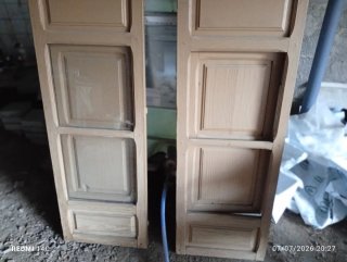 Juego 2 ventanas madera y cristal