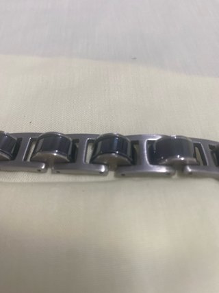 Pulsera Hombre Acero Negro y Plateado
