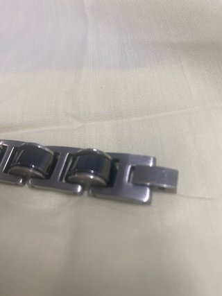 Pulsera Hombre Acero Negro y Plateado