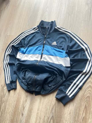 Sudadera Adidas Vintage Streetwear Azul/Blanco