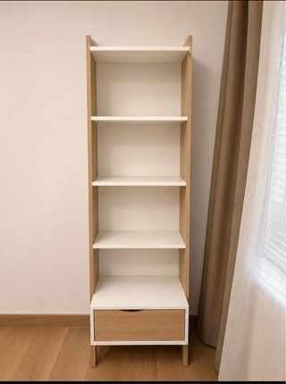 Estantería Escalera Madera y Blanca