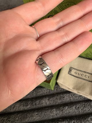 Anillo Gucci Interlocking Plata y Esmalte Verde