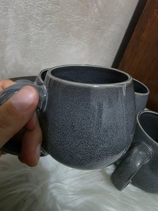 Set 4 tazze in ceramica grigia