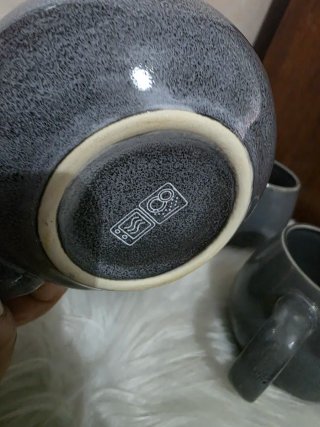 Set 4 tazze in ceramica grigia