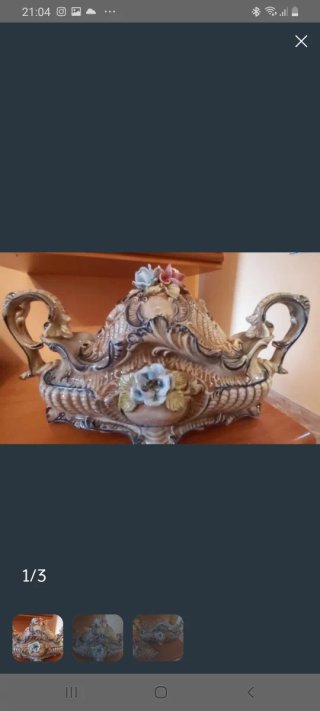 Sopera cerámica italiana floral