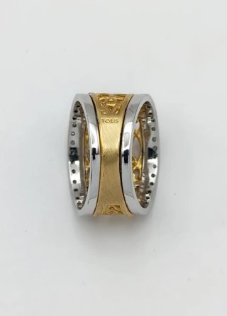 Anillo Tous Oro 18k Bicolor Calado