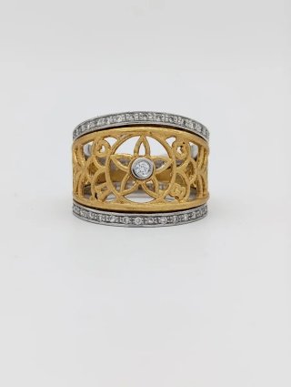 Anillo Tous Oro 18k Bicolor Calado