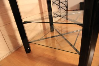 Mueble 4 estantes madera y cristal
