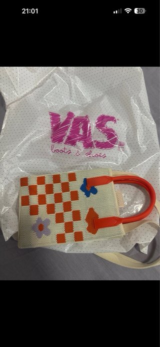 Bolso de tela multicolor con flores