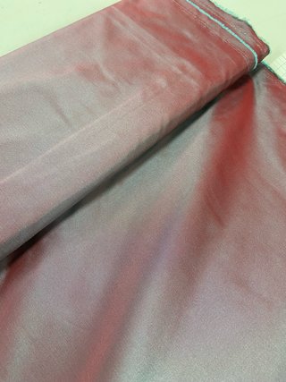 Tessuto Taffetà Cangiante Rosso/Argento