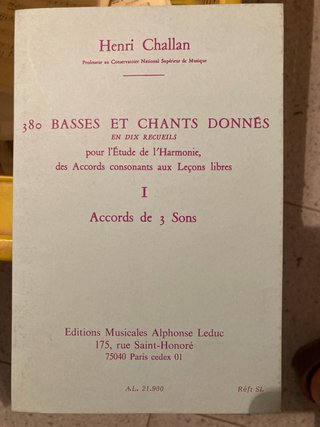 Libro de música Henri Challan