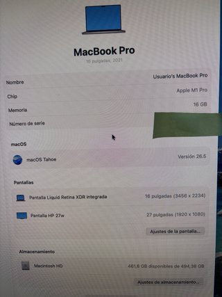 MacBook Pro 16 2021 Plata - Pantalla Rota