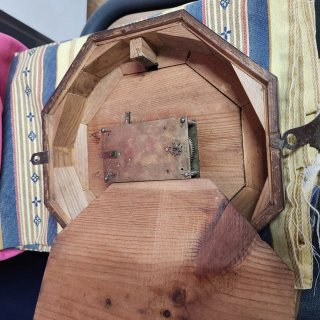 Reloj de Pared Octogonal Madera Caoba