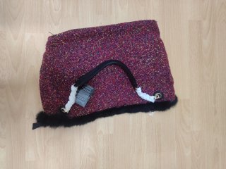 Bolso tweed negro y rojo