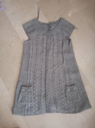 Vestido de lana mujer gris