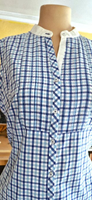 Camisa Zendra Algodón Cuadros Azul/Blanco