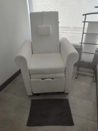 Sillón reclinable pedicura/spa blanco