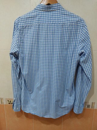 Camisa Sfera cuadros azul y blanco Talla M