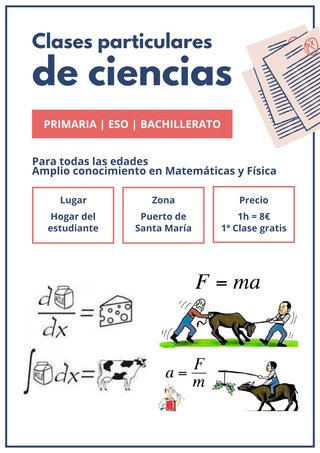 Clases particulares de matemáticas y física.