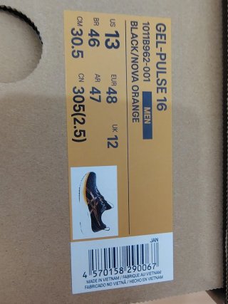 Zapatillas Asics Gel Pulse 16 Negro Naranja