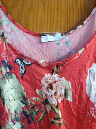 Vestito lungo floreale rosso