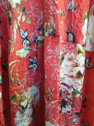 Vestito lungo floreale rosso