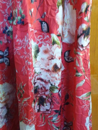 Vestito lungo floreale rosso