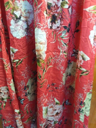 Vestito lungo floreale rosso