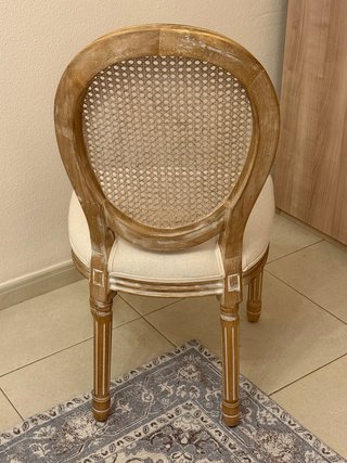 Silla Casa Viva Ratán y Tela Beige.