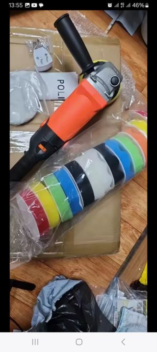 Pulidora de coche con accesorios