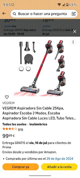 Aspiradora VEGREM Sin Cable 25Kpa
