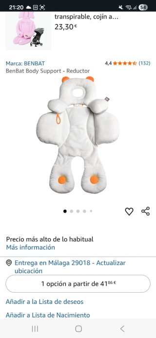 Cojín reductor silla coche bebé Benbat