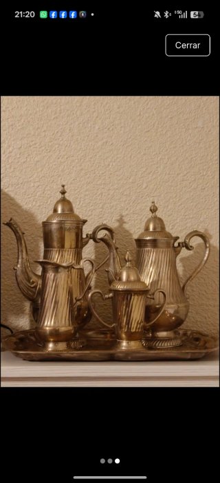 Juego té café bañado plata