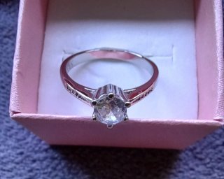 Anillo Plata Ley 925 Compromiso /Solitario Corona